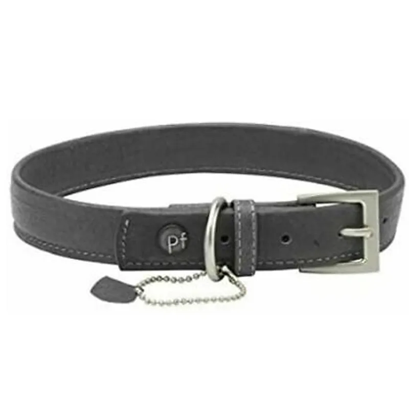 Petface Leather Dog Collar - Grey 